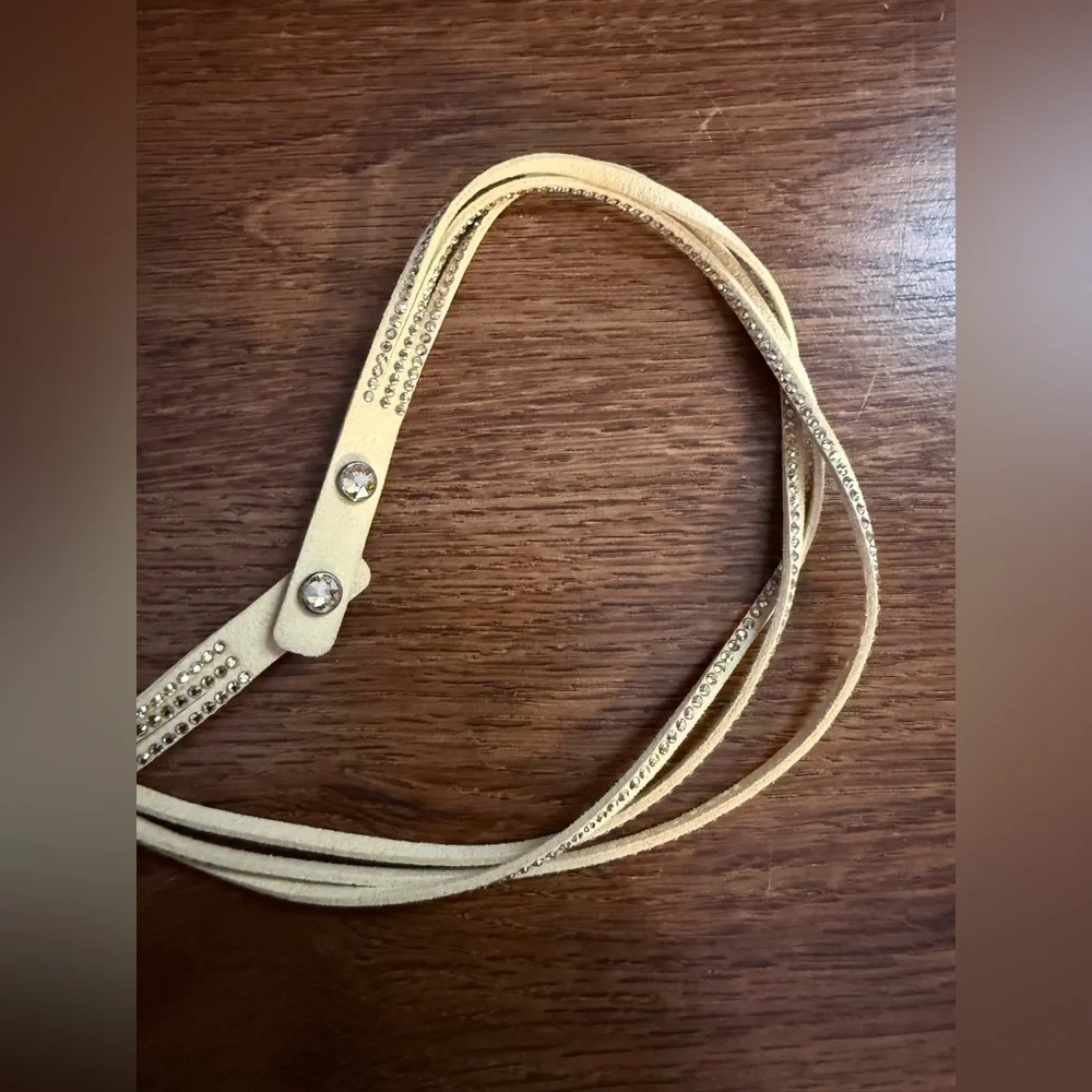 Touchstone Crystal Swarovski Cream Wrap Bracelet / Necklace - Picture 3 of 4